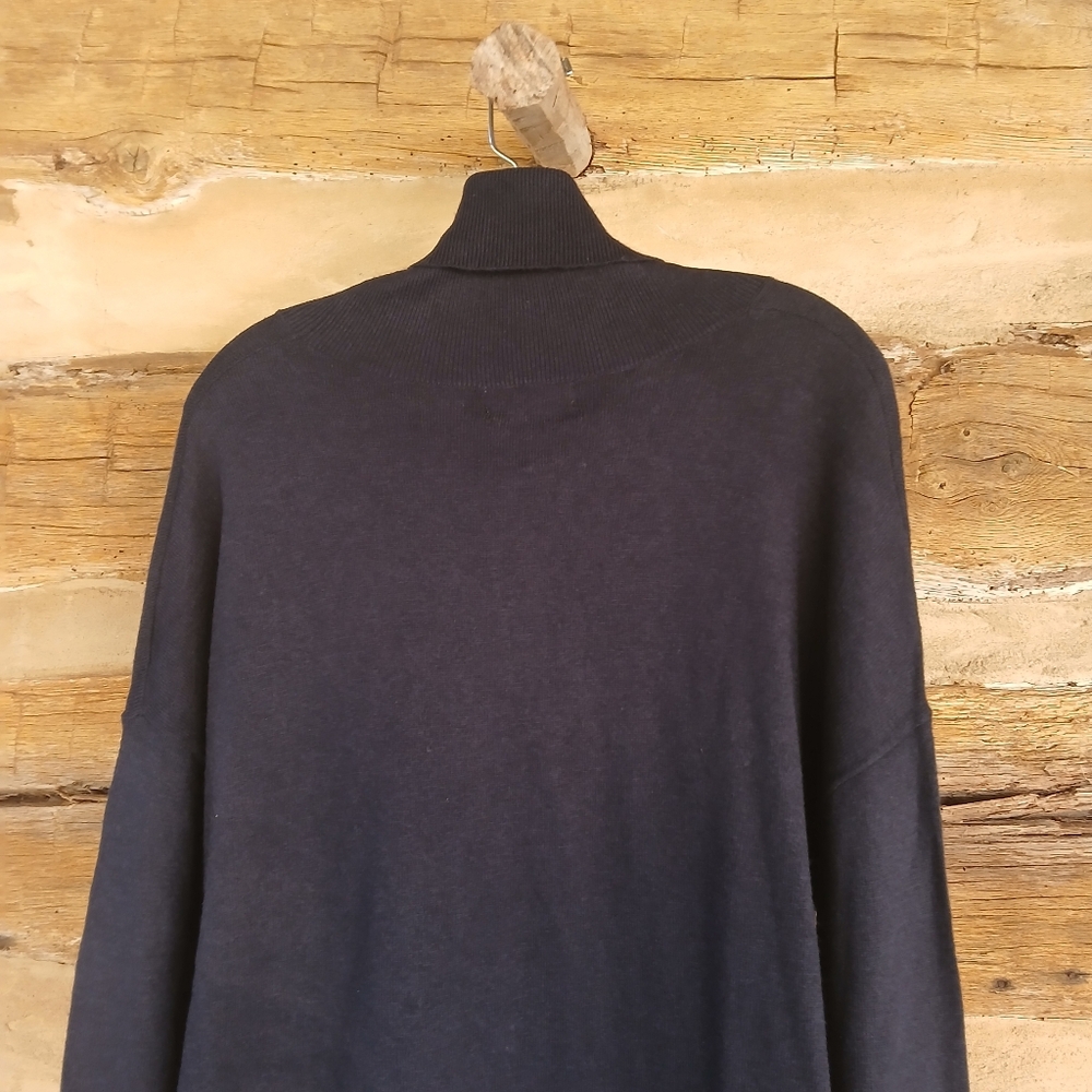 Chelsea28 Navy Night Oversized Cowl Neck Pima Cotton Blend Sweater XL - Picture 6 of 11